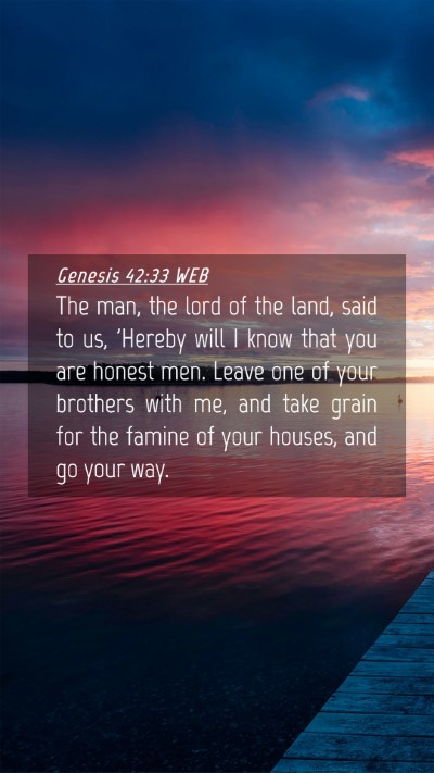 Picture 04 - Genesis 42:33 WEB Mobile Phone Wallpaper - The man, the lord of the land, said to us, - Mobile Bible Verse Wallpaper