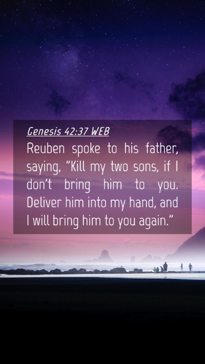 Picture 04 - Genesis 42:37 WEB Mobile Phone Wallpaper - Reuben spoke to his father, saying, 