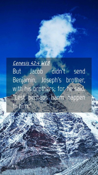 Picture 04 - Genesis 42:4 WEB Mobile Phone Wallpaper - But Jacob didn't send Benjamin, Joseph's brother, - Mobile Bible Verse Wallpaper