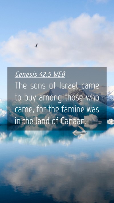 Picture 04 - Genesis 42:5 WEB Mobile Phone Wallpaper - The sons of Israel came to buy among those who - Mobile Bible Verse Wallpaper
