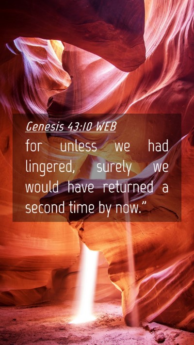 Picture 04 - Genesis 43:10 WEB Mobile Phone Wallpaper - for unless we had lingered, surely we would have - Mobile Bible Verse Wallpaper