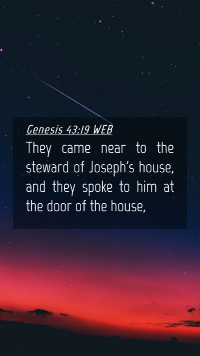 Picture 04 - Genesis 43:19 WEB Mobile Phone Wallpaper - They came near to the steward of Joseph's house, - Mobile Bible Verse Wallpaper