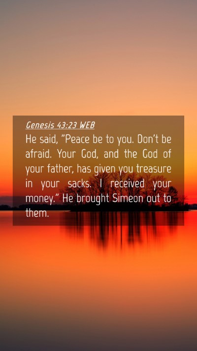 Picture 04 - Genesis 43:23 WEB Mobile Phone Wallpaper - He said, 