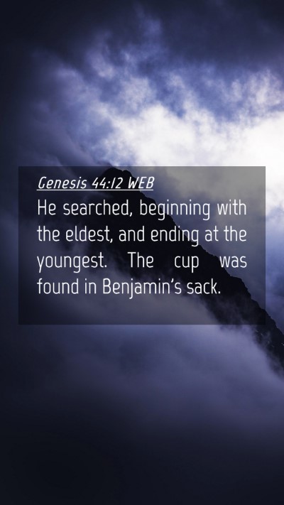 Picture 04 - Genesis 44:12 WEB Mobile Phone Wallpaper - He searched, beginning with the eldest, and - Mobile Bible Verse Wallpaper