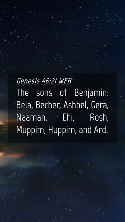Picture 04 - Genesis 46:21 WEB Mobile Phone Wallpaper - The sons of Benjamin: Bela, Becher, Ashbel, Gera, - Mobile Bible Verse Wallpaper