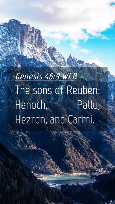 Picture 04 - Genesis 46:9 WEB Mobile Phone Wallpaper - The sons of Reuben: Hanoch, Pallu, Hezron, and - Mobile Bible Verse Wallpaper