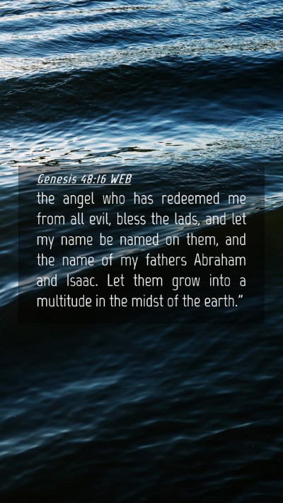 Picture 04 - Genesis 48:16 WEB Mobile Phone Wallpaper - the angel who has redeemed me from all evil, - Mobile Bible Verse Wallpaper