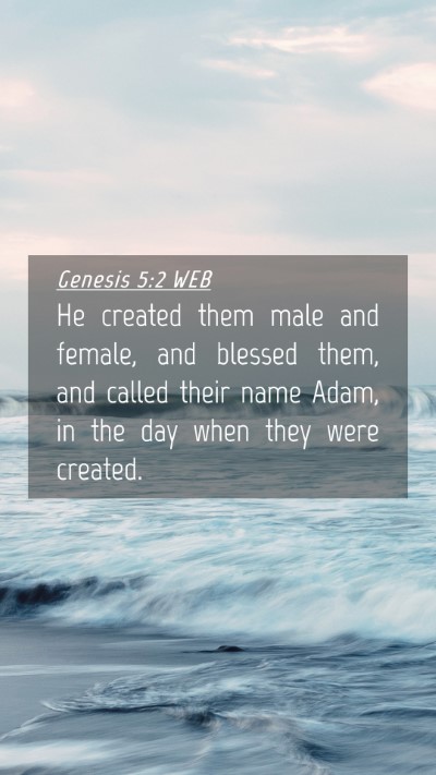 Picture 04 - Genesis 5:2 WEB Mobile Phone Wallpaper - He created them male and female, and blessed - Mobile Bible Verse Wallpaper