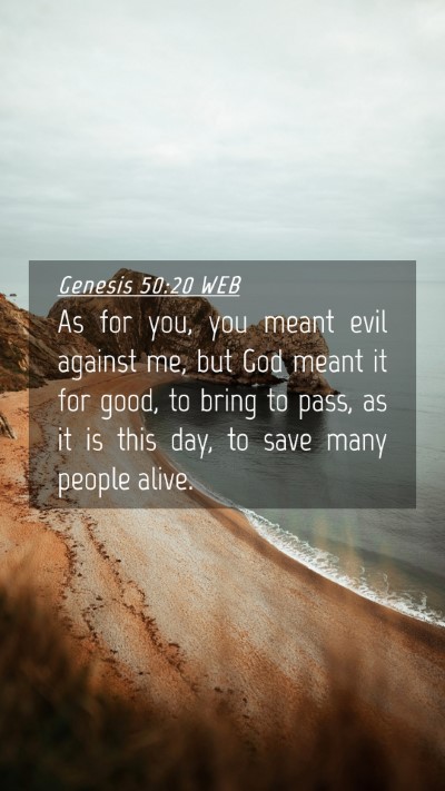 Picture 04 - Genesis 50:20 WEB Mobile Phone Wallpaper - As for you, you meant evil against me, but God - Mobile Bible Verse Wallpaper