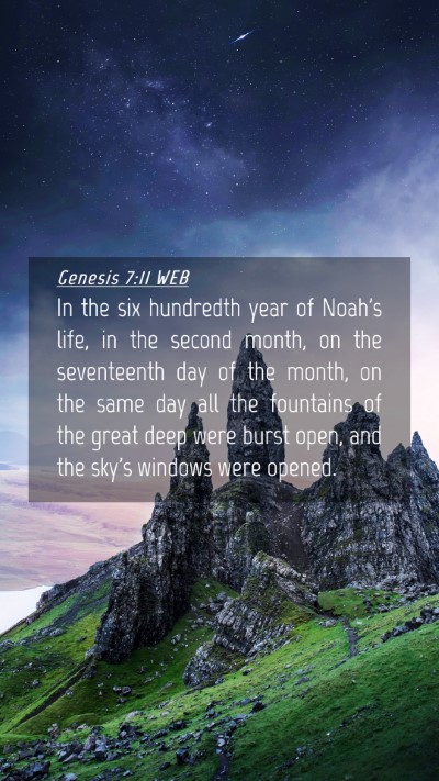 Picture 04 - Genesis 7:11 WEB Mobile Phone Wallpaper - In the six hundredth year of Noah's life, in the - Mobile Bible Verse Wallpaper