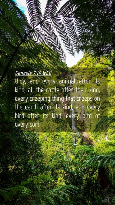 Picture 04 - Genesis 7:14 WEB Mobile Phone Wallpaper - they, and every animal after its kind, all the - Mobile Bible Verse Wallpaper