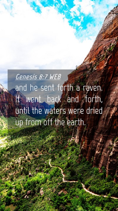 Picture 04 - Genesis 8:7 WEB Mobile Phone Wallpaper - and he sent forth a raven. It went back and - Mobile Bible Verse Wallpaper