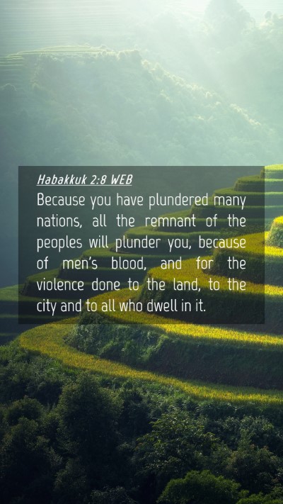 Picture 04 - Habakkuk 2:8 WEB Mobile Phone Wallpaper - Because you have plundered many nations, all the - Mobile Bible Verse Wallpaper