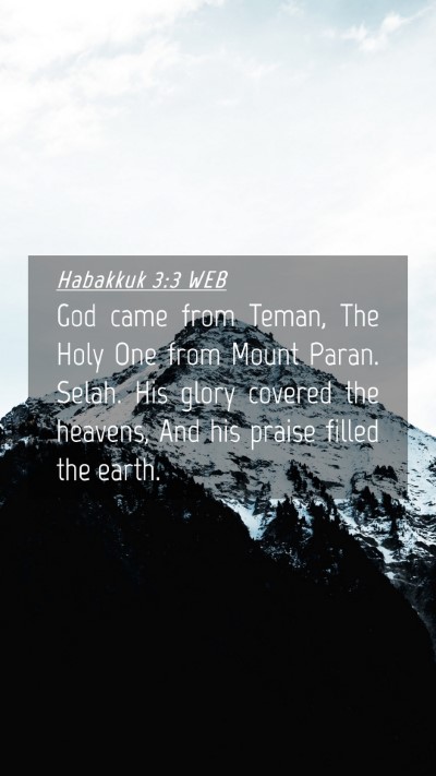 Picture 04 - Habakkuk 3:3 WEB Mobile Phone Wallpaper - God came from Teman, The Holy One from Mount - Mobile Bible Verse Wallpaper