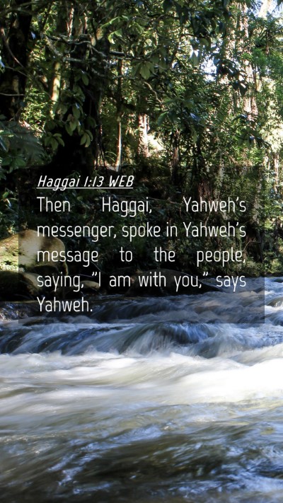 Picture 04 - Haggai 1:13 WEB Mobile Phone Wallpaper - Then Haggai, Yahweh's messenger, spoke in - Mobile Bible Verse Wallpaper