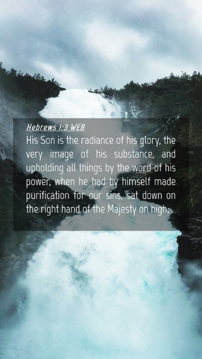 Picture 04 - Hebrews 1:3 WEB Mobile Phone Wallpaper - His Son is the radiance of his glory, the very - Mobile Bible Verse Wallpaper