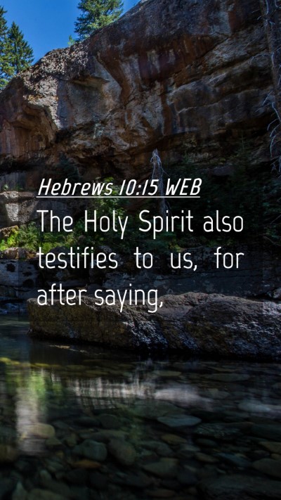 Picture 04 - Hebrews 10:15 WEB Mobile Phone Wallpaper - The Holy Spirit also testifies to us, for after - Mobile Bible Verse Wallpaper