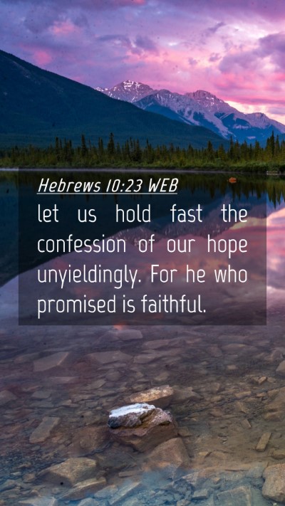 Picture 04 - Hebrews 10:23 WEB Mobile Phone Wallpaper - let us hold fast the confession of our hope - Mobile Bible Verse Wallpaper