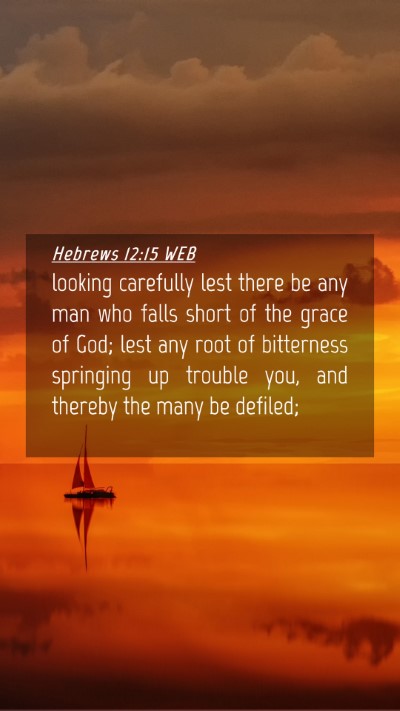 Picture 04 - Hebrews 12:15 WEB Mobile Phone Wallpaper - looking carefully lest there be any man who falls - Mobile Bible Verse Wallpaper