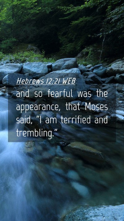 Picture 04 - Hebrews 12:21 WEB Mobile Phone Wallpaper - and so fearful was the appearance, that Moses - Mobile Bible Verse Wallpaper