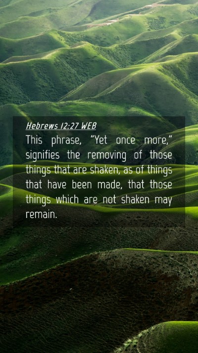 Picture 04 - Hebrews 12:27 WEB Mobile Phone Wallpaper - This phrase, 