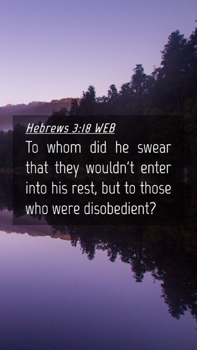 Picture 04 - Hebrews 3:18 WEB Mobile Phone Wallpaper - To whom did he swear that they wouldn't enter - Mobile Bible Verse Wallpaper