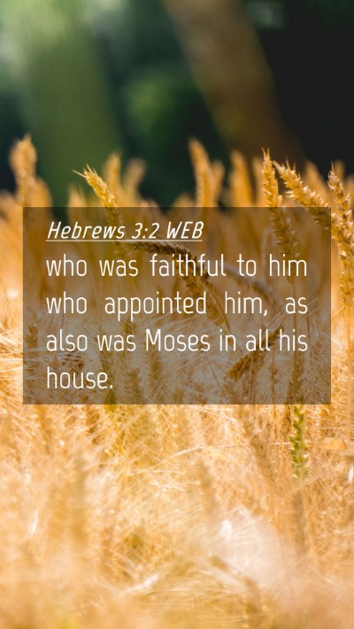 Picture 04 - Hebrews 3:2 WEB Mobile Phone Wallpaper - who was faithful to him who appointed him, as - Mobile Bible Verse Wallpaper