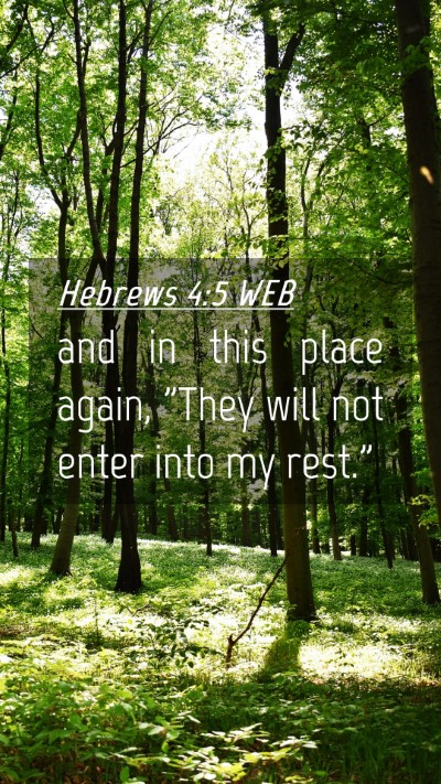 Picture 04 - Hebrews 4:5 WEB Mobile Phone Wallpaper - and in this place again, 