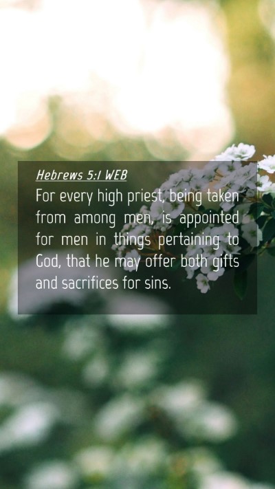 Picture 04 - Hebrews 5:1 WEB Mobile Phone Wallpaper - For every high priest, being taken from among - Mobile Bible Verse Wallpaper