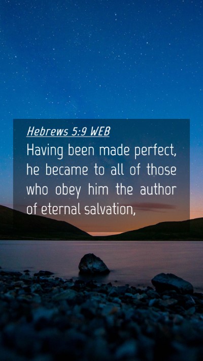 Picture 04 - Hebrews 5:9 WEB Mobile Phone Wallpaper - Having been made perfect, he became to all of - Mobile Bible Verse Wallpaper