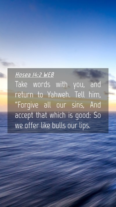 Picture 04 - Hosea 14:2 WEB Mobile Phone Wallpaper - Take words with you, and return to Yahweh. Tell - Mobile Bible Verse Wallpaper
