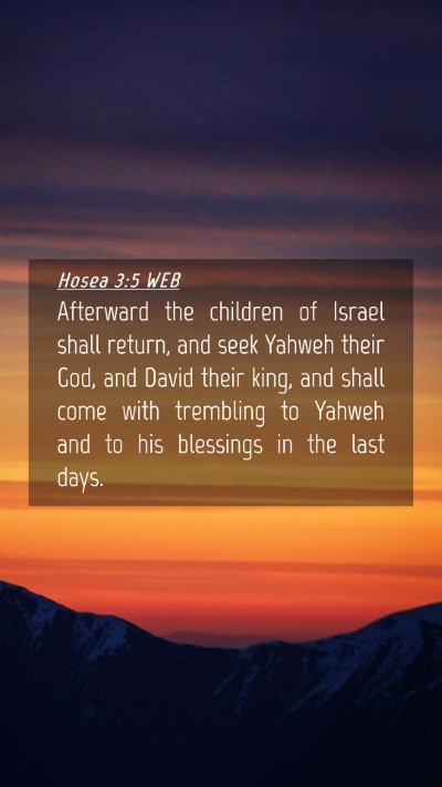 Picture 04 - Hosea 3:5 WEB Mobile Phone Wallpaper - Afterward the children of Israel shall return, - Mobile Bible Verse Wallpaper