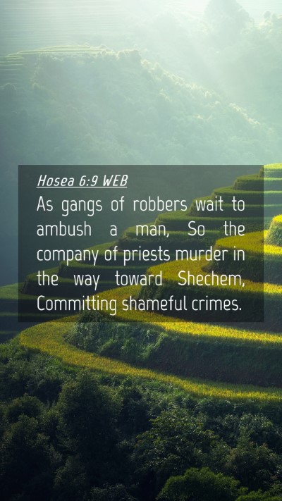 Picture 04 - Hosea 6:9 WEB Mobile Phone Wallpaper - As gangs of robbers wait to ambush a man, So the - Mobile Bible Verse Wallpaper