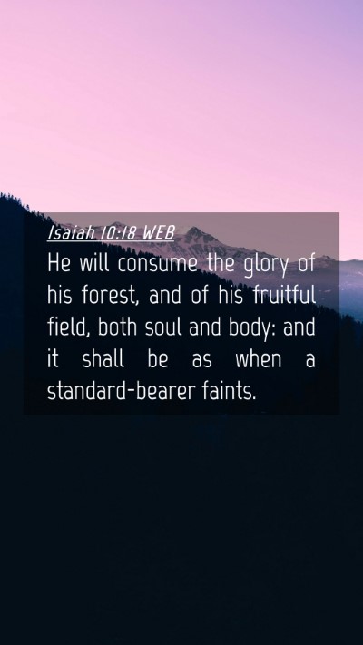 Picture 04 - Isaiah 10:18 WEB Mobile Phone Wallpaper - He will consume the glory of his forest, and of - Mobile Bible Verse Wallpaper