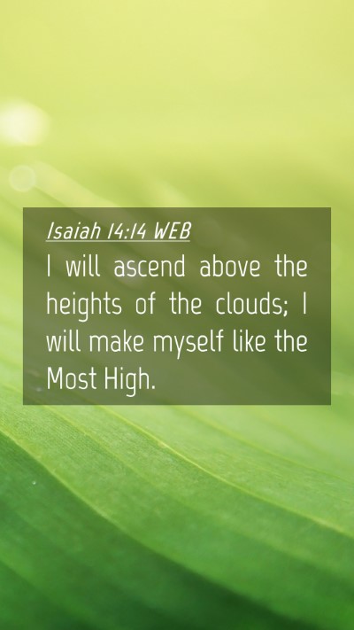 Picture 04 - Isaiah 14:14 WEB Mobile Phone Wallpaper - I will ascend above the heights of the clouds; I - Mobile Bible Verse Wallpaper