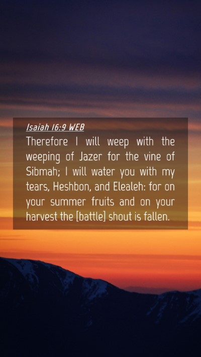 Picture 04 - Isaiah 16:9 WEB Mobile Phone Wallpaper - Therefore I will weep with the weeping of Jazer - Mobile Bible Verse Wallpaper