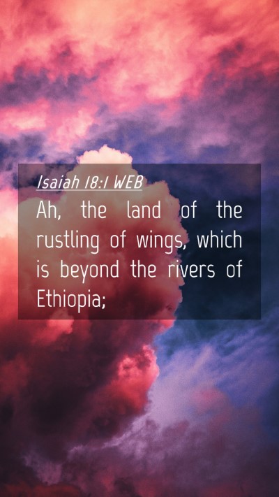 Picture 04 - Isaiah 18:1 WEB Mobile Phone Wallpaper - Ah, the land of the rustling of wings, which is - Mobile Bible Verse Wallpaper