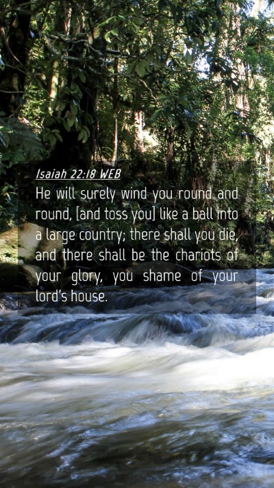 Picture 04 - Isaiah 22:18 WEB Mobile Phone Wallpaper - He will surely wind you round and round, [and - Mobile Bible Verse Wallpaper