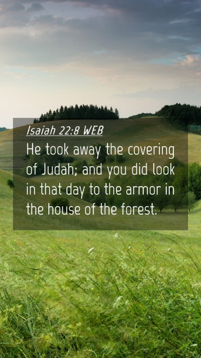 Picture 04 - Isaiah 22:8 WEB Mobile Phone Wallpaper - He took away the covering of Judah; and you did - Mobile Bible Verse Wallpaper