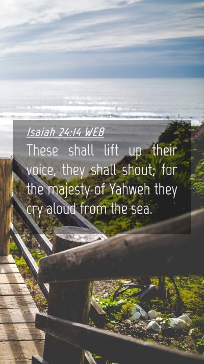 Picture 04 - Isaiah 24:14 WEB Mobile Phone Wallpaper - These shall lift up their voice, they shall - Mobile Bible Verse Wallpaper