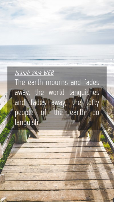 Picture 04 - Isaiah 24:4 WEB Mobile Phone Wallpaper - The earth mourns and fades away, the world - Mobile Bible Verse Wallpaper