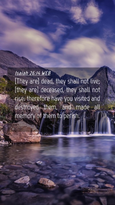 Picture 04 - Isaiah 26:14 WEB Mobile Phone Wallpaper - [They are] dead, they shall not live; [they are] - Mobile Bible Verse Wallpaper