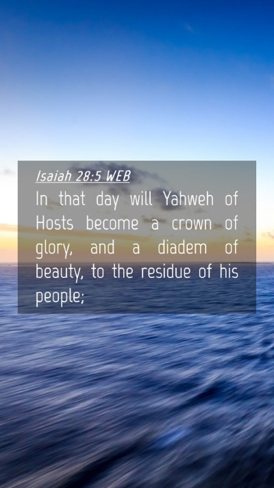 Picture 04 - Isaiah 28:5 WEB Mobile Phone Wallpaper - In that day will Yahweh of Hosts become a crown - Mobile Bible Verse Wallpaper
