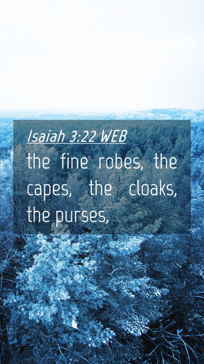 Picture 04 - Isaiah 3:22 WEB Mobile Phone Wallpaper - the fine robes, the capes, the cloaks, the - Mobile Bible Verse Wallpaper