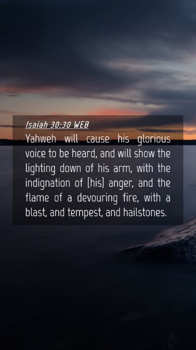 Picture 04 - Isaiah 30:30 WEB Mobile Phone Wallpaper - Yahweh will cause his glorious voice to be heard, - Mobile Bible Verse Wallpaper