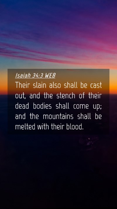 Picture 04 - Isaiah 34:3 WEB Mobile Phone Wallpaper - Their slain also shall be cast out, and the - Mobile Bible Verse Wallpaper