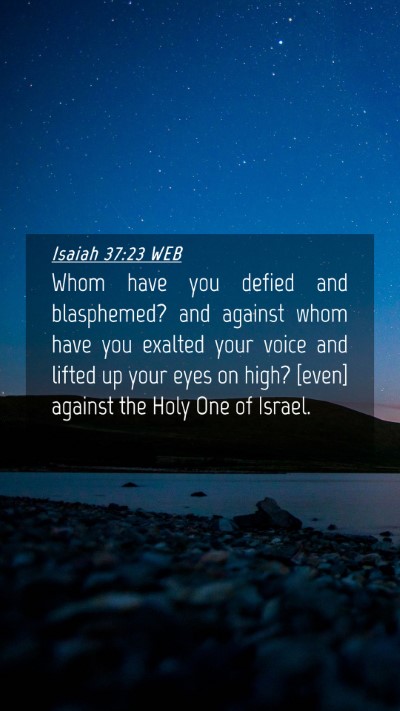 Picture 04 - Isaiah 37:23 WEB Mobile Phone Wallpaper - Whom have you defied and blasphemed? and against - Mobile Bible Verse Wallpaper
