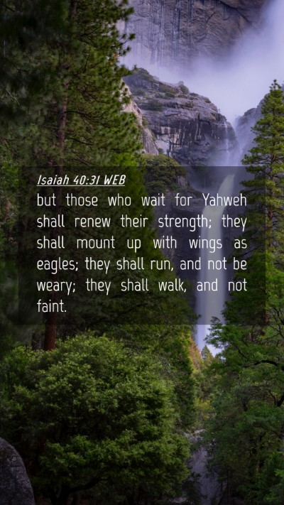 Picture 04 - Isaiah 40:31 WEB Mobile Phone Wallpaper - but those who wait for Yahweh shall renew their - Mobile Bible Verse Wallpaper