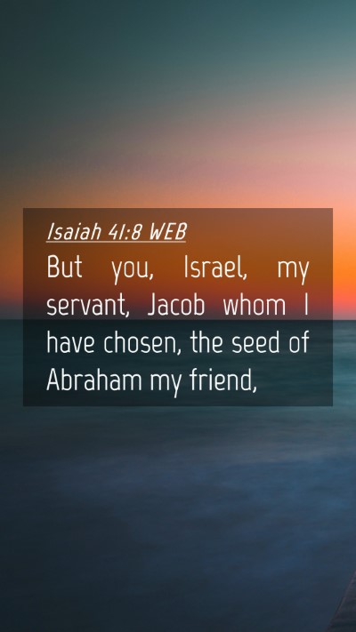 Picture 04 - Isaiah 41:8 WEB Mobile Phone Wallpaper - But you, Israel, my servant, Jacob whom I have - Mobile Bible Verse Wallpaper