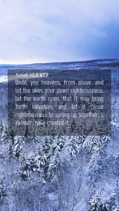 Picture 04 - Isaiah 45:8 WEB Mobile Phone Wallpaper - Distil, you heavens, from above, and let the - Mobile Bible Verse Wallpaper